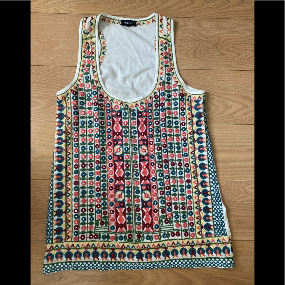 TOLANI embroidered top